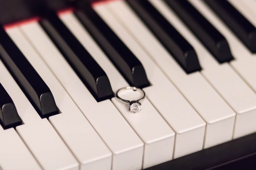 Piano with diamond ring | Wedding Entertainment Ireland